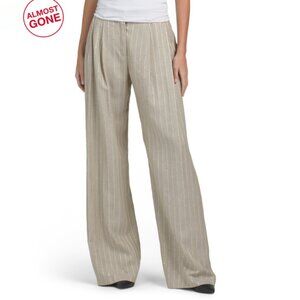 ERMANNO FIRENZE Beige/White Made In Italy Sequin Embellished Pants